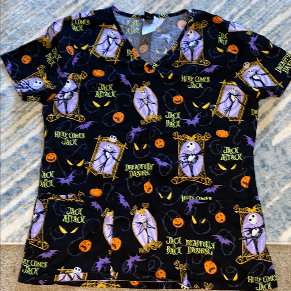 Nightmare before Christmas Halloween scrub top